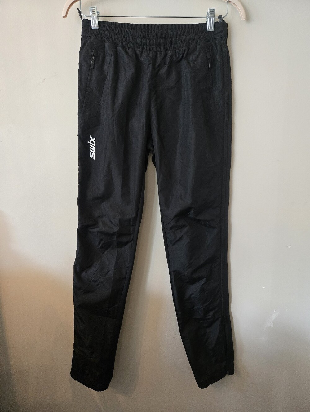 Swix Mens [Medium] UniversalX Full Zip Ski Pants Black Windproof Track Cold Gear